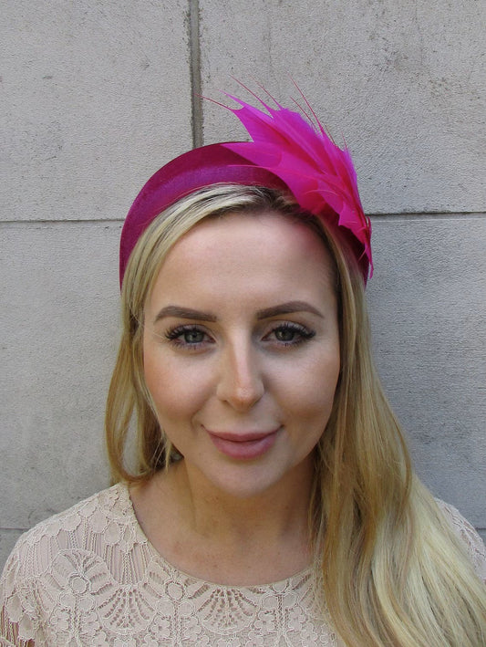 Magenta Feather Headpiece
