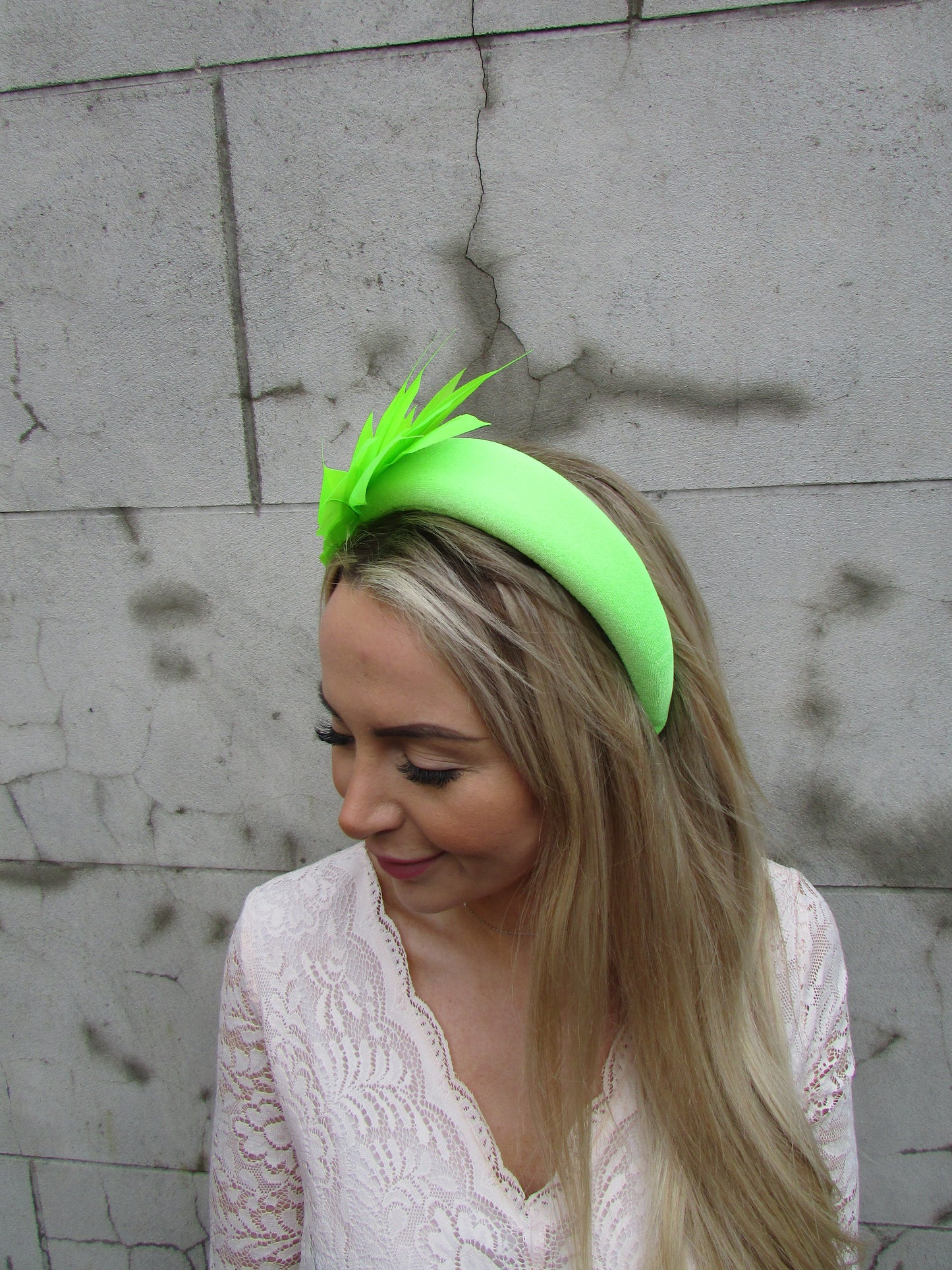 Lime Feather Fascinator Headband