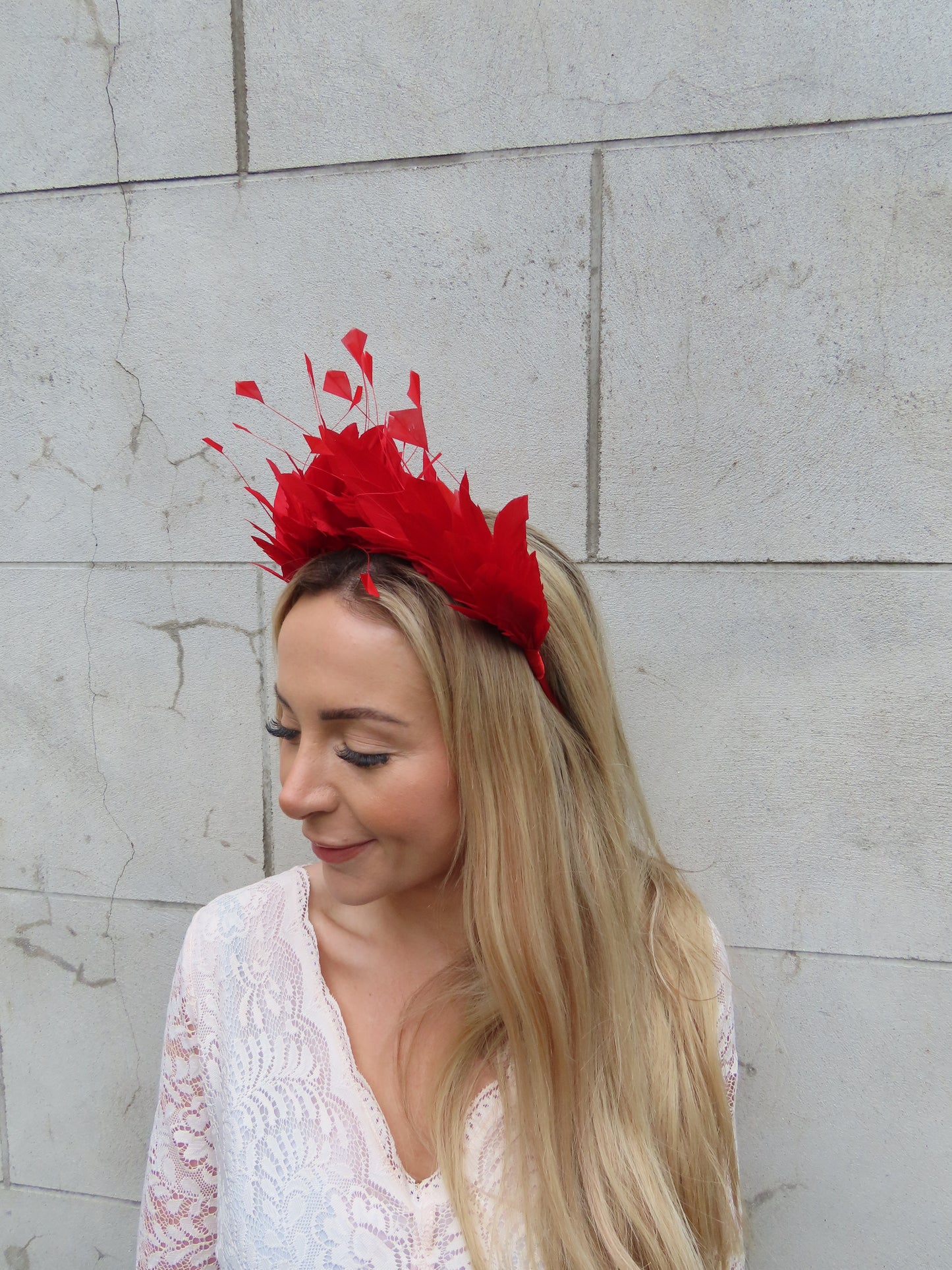 Red Feather Crown Headpiece