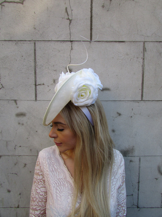 Dramatic Cream Rose Teardrop
