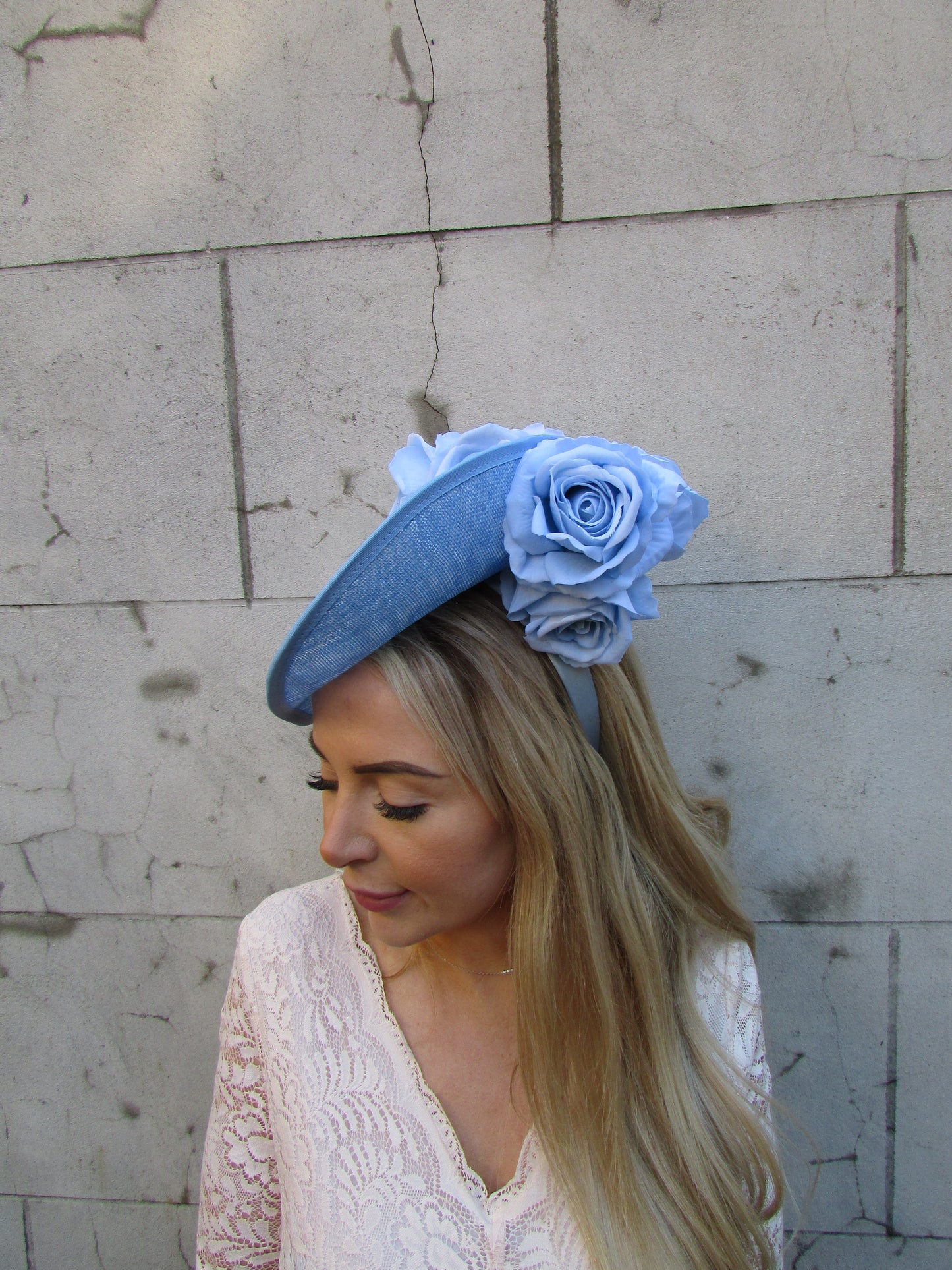 Light Blue Dramatic Rose Flower Teardrop