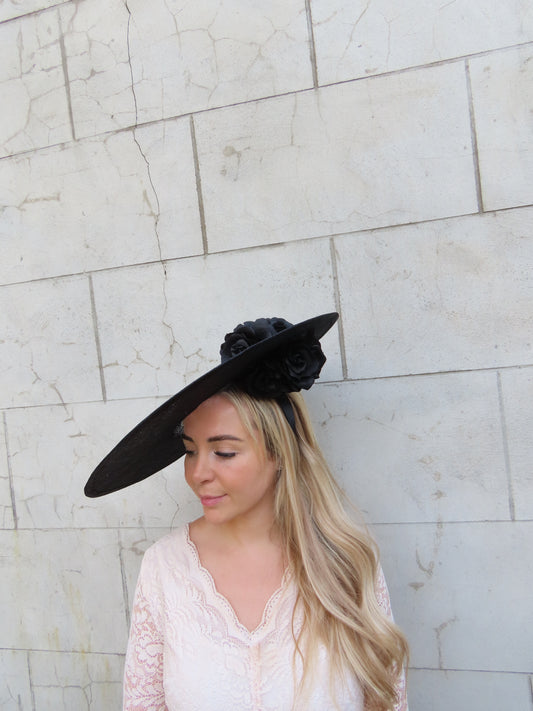 XL Black Rose Disc Hat