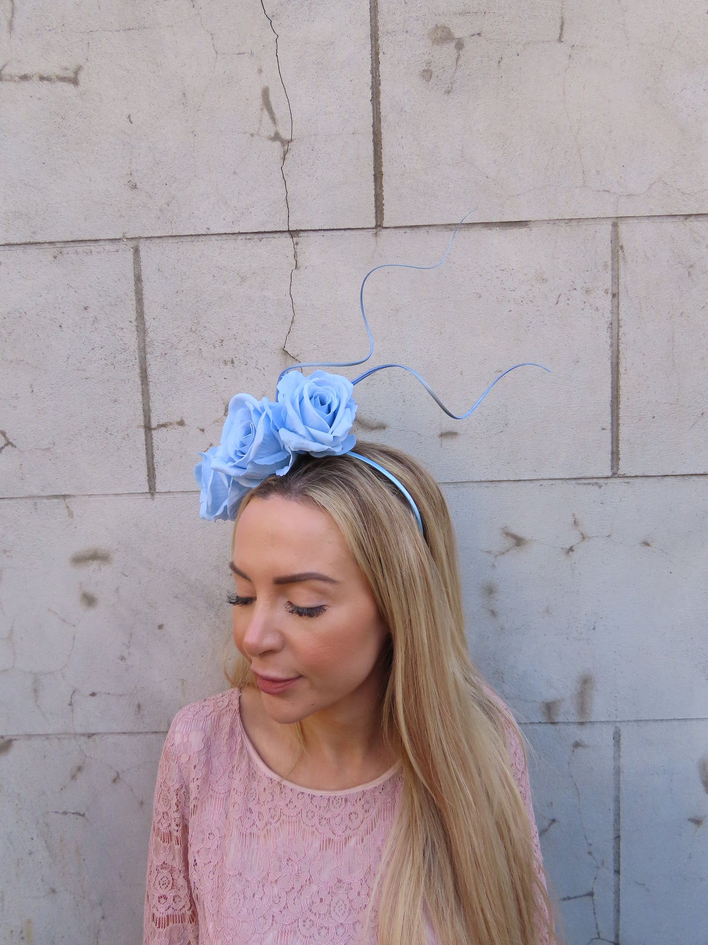 Light Blue Rose Statement Headband
