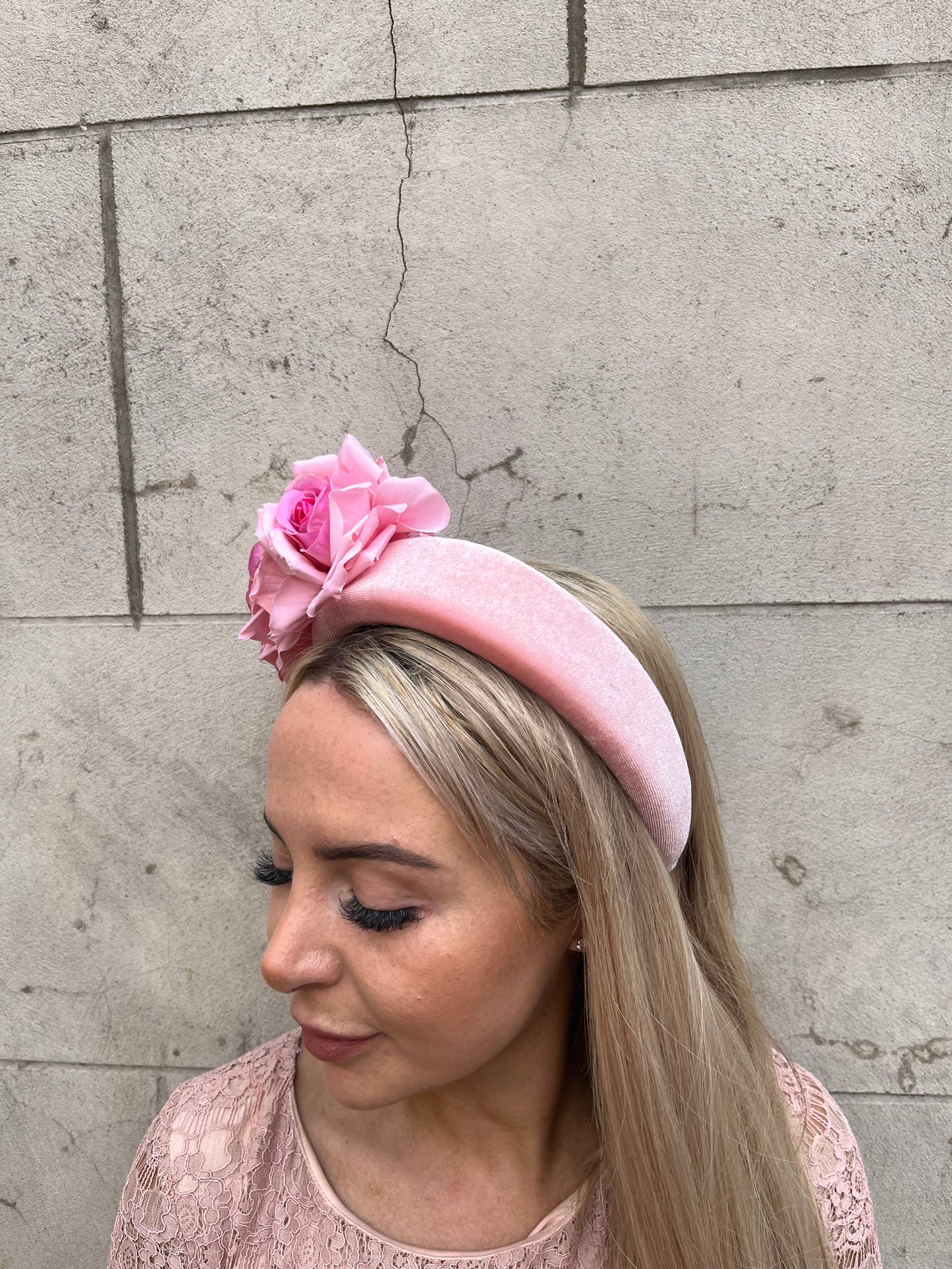 Light Pink Flower Fascinator Headband