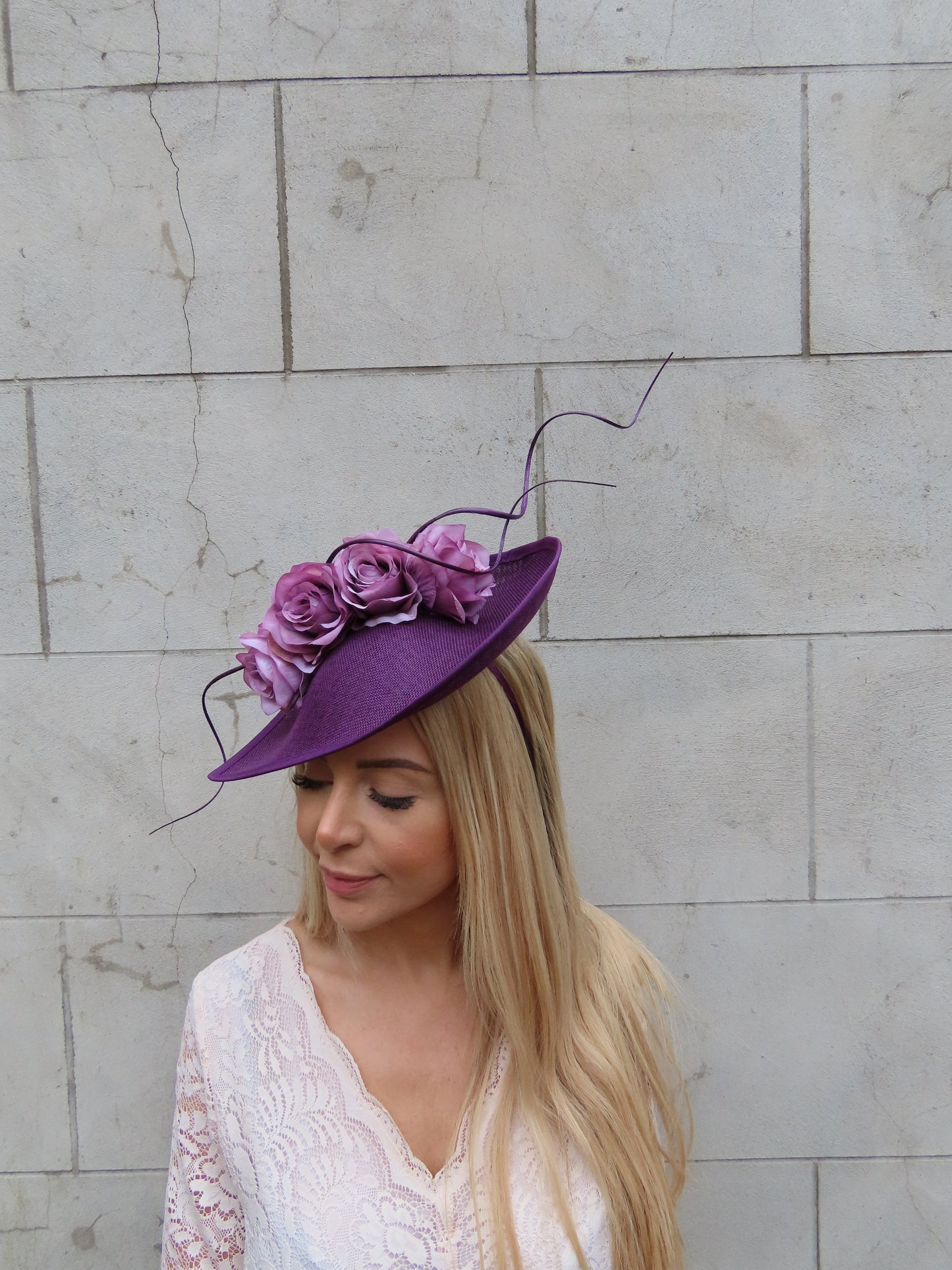 Plum Rose Floral Teardrop Hatinator