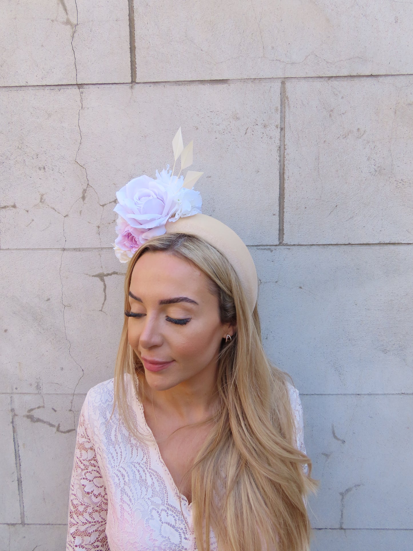 Cream & Lilac Flower Headband