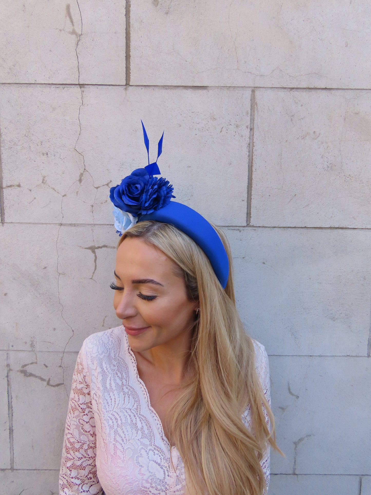 Royal & Light Blue Flower Headpiece