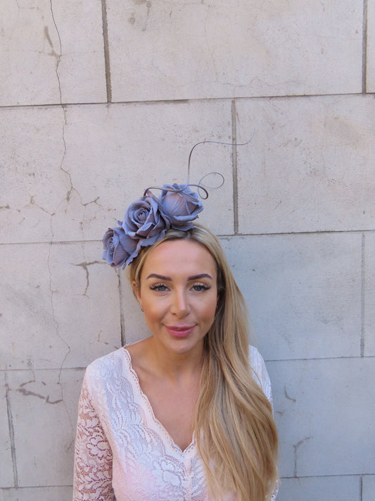 Grey Rose Statement Headpiece