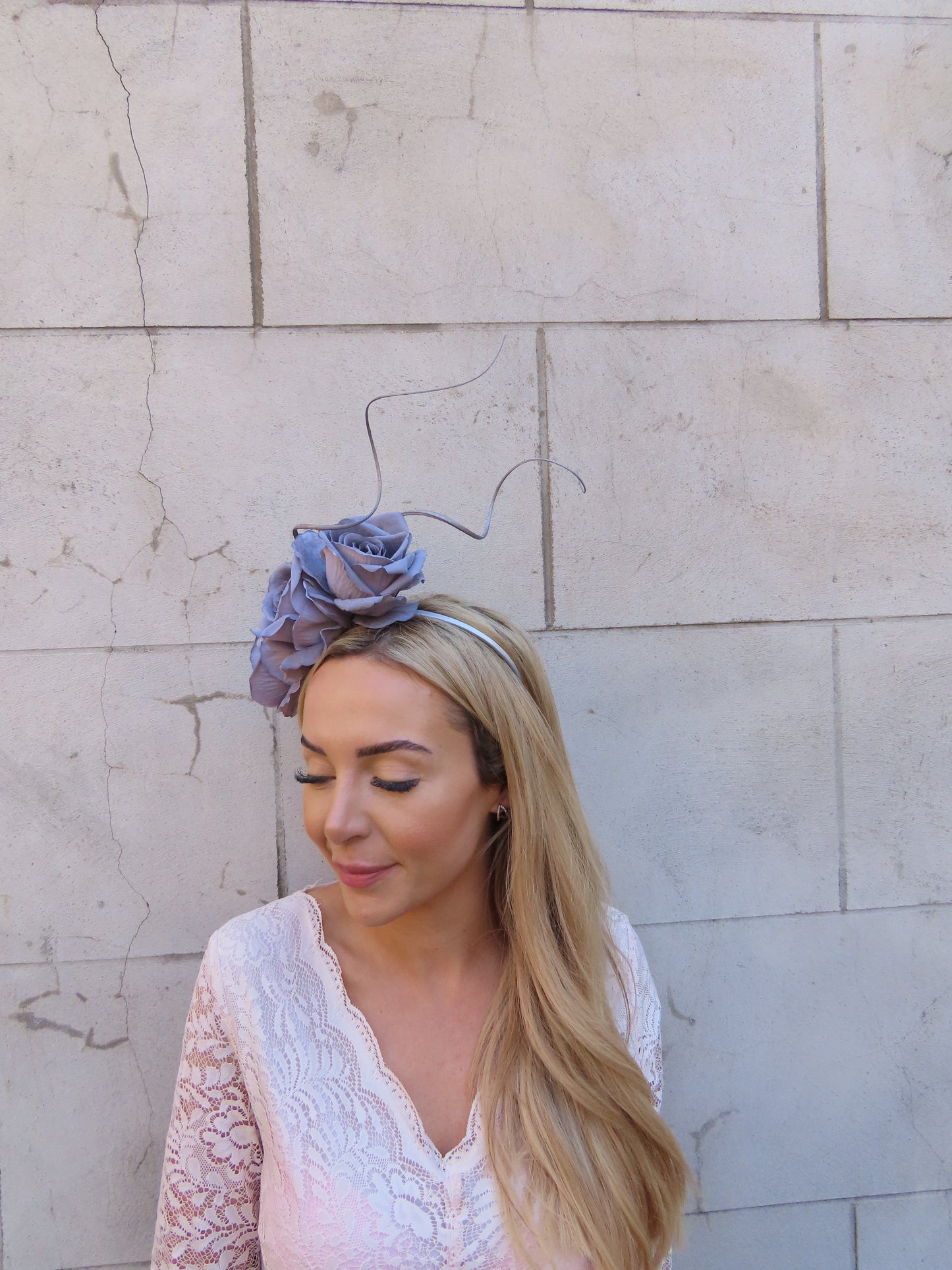 Grey Rose Statement Headpiece