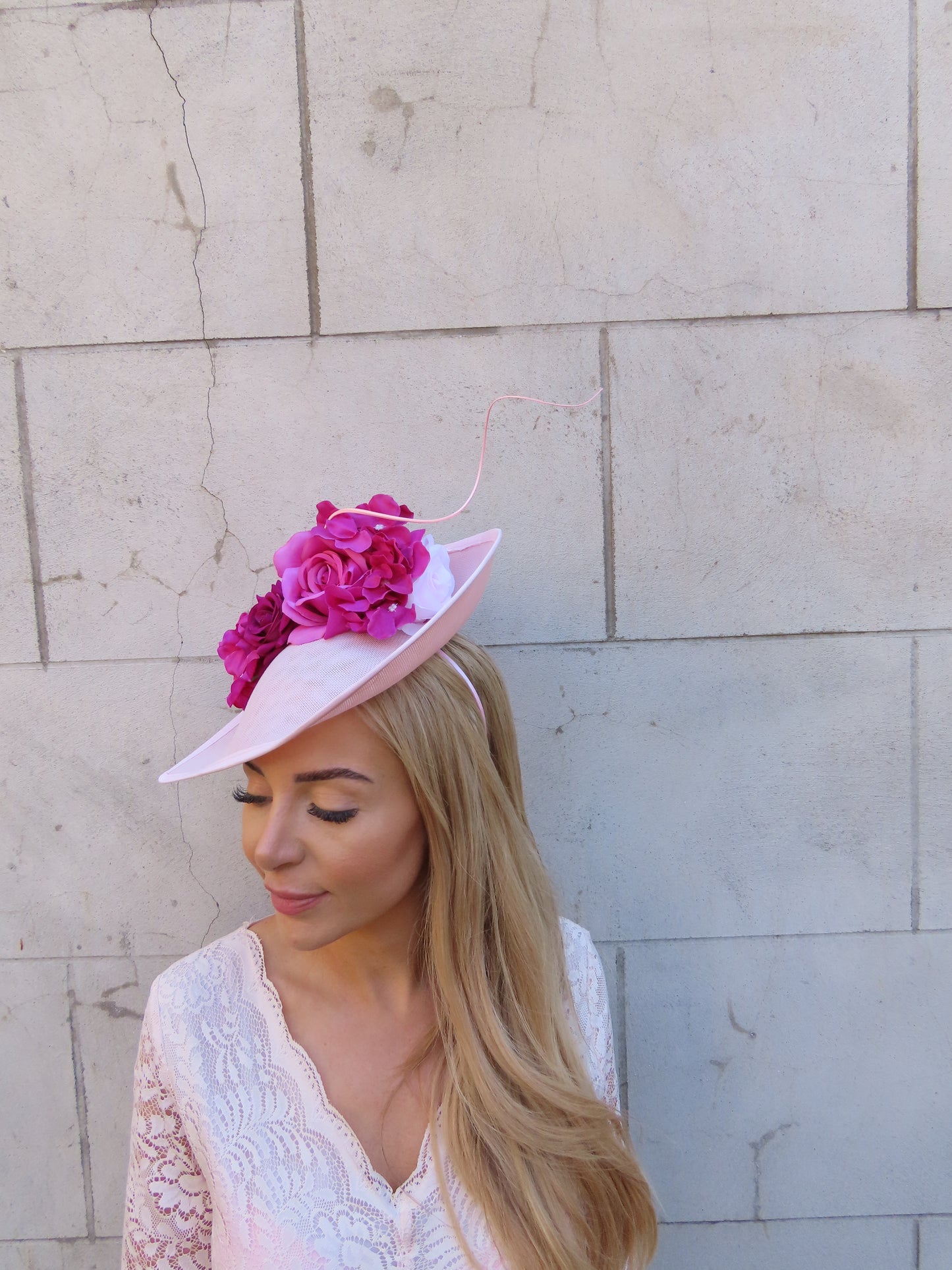 Blush & Magenta Flower Teardrop