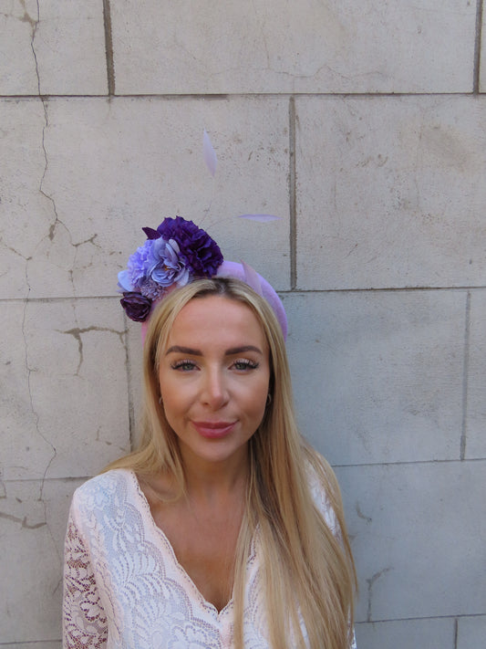 Lilac & Purple Flower Fascinator Headpiece