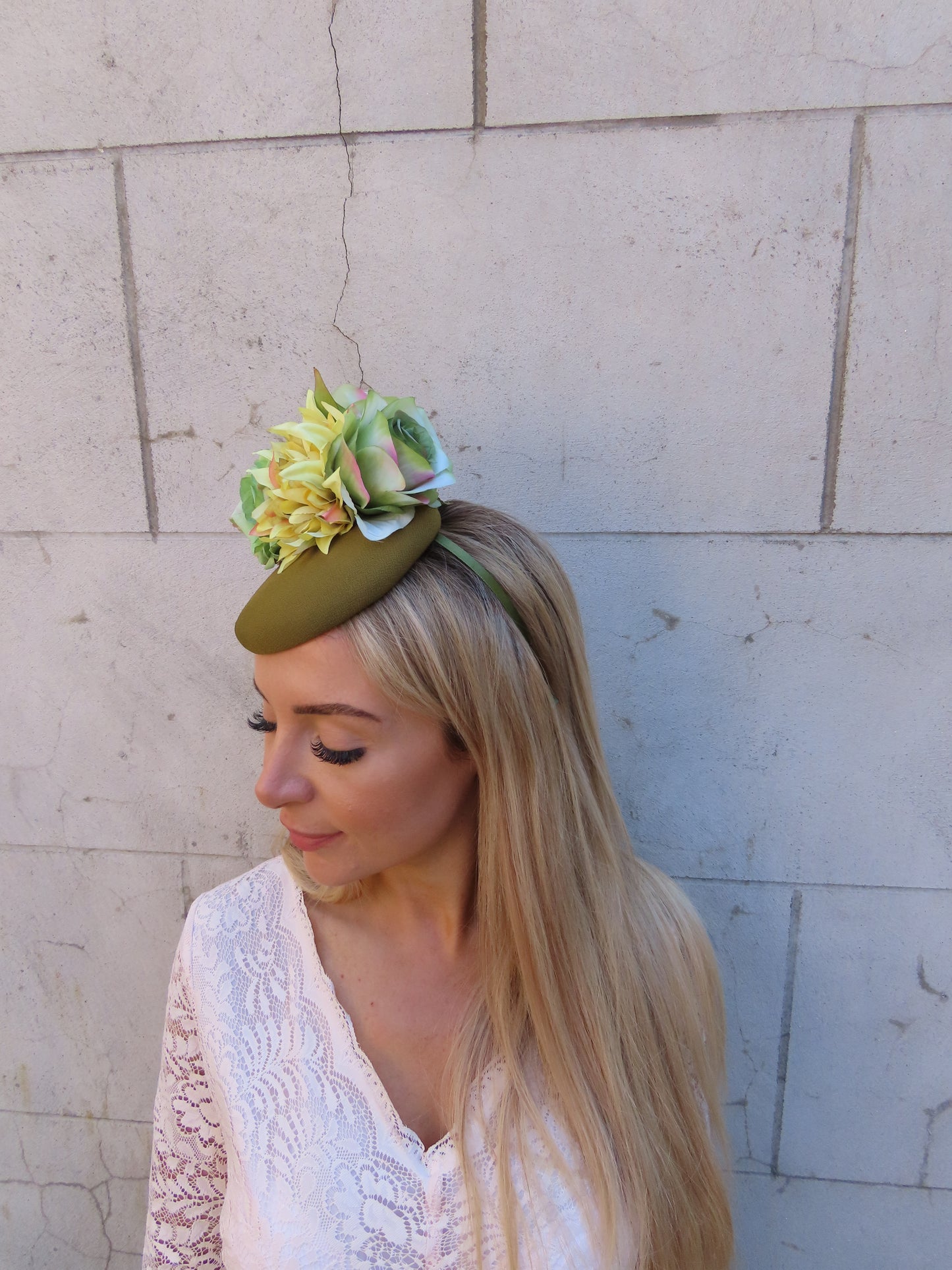 Olive Green Pillbox Hat Fascinator
