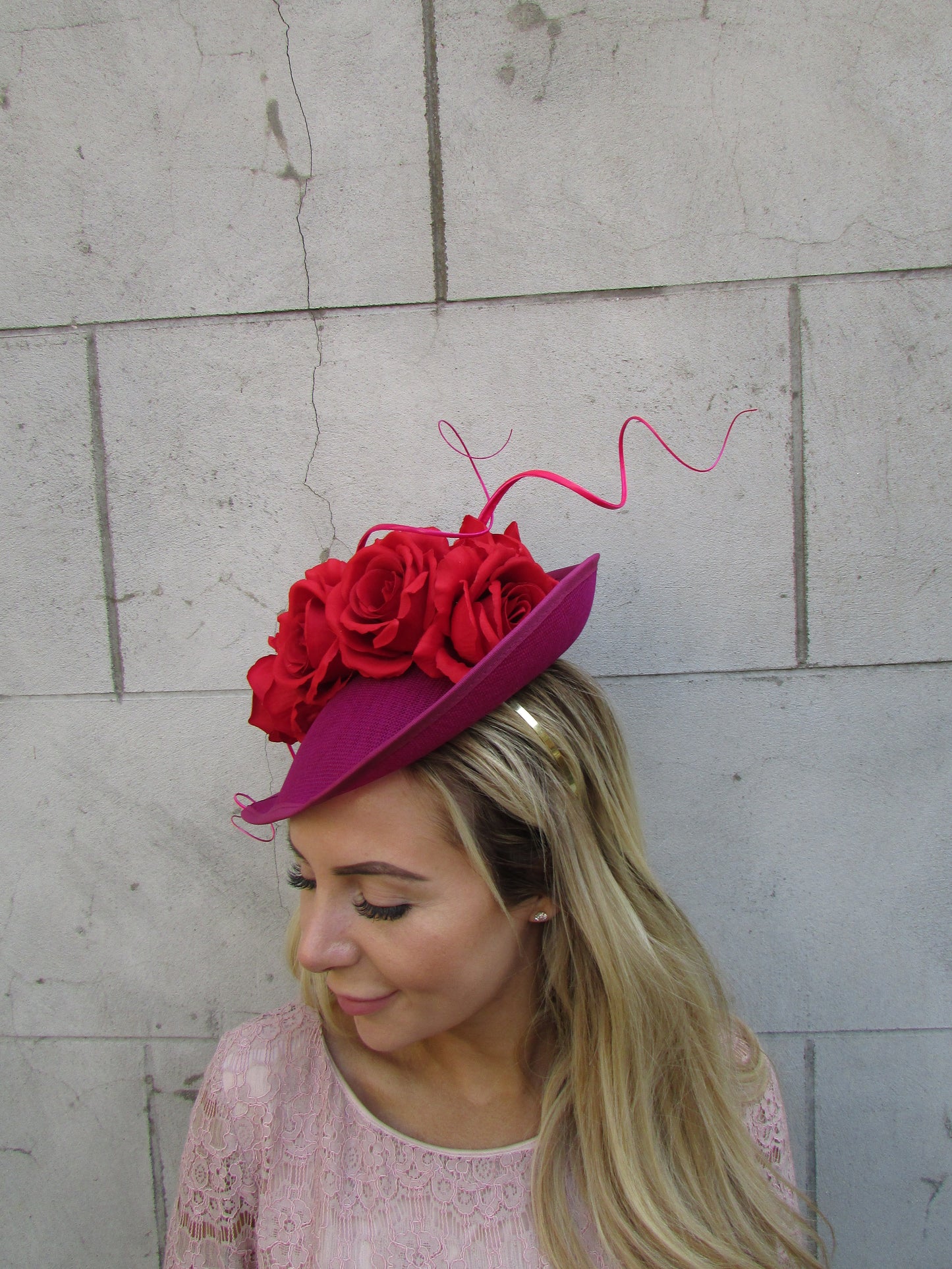 Large Red & Magenta Rose Flower Teardrop