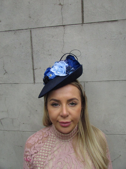 Navy & Blues Floral Fascinator Hat