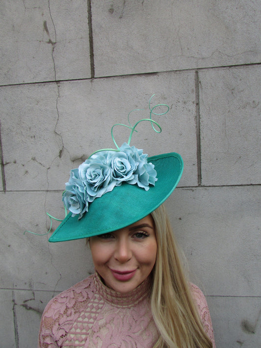 Jade Green & Aqua Flower Teardrop