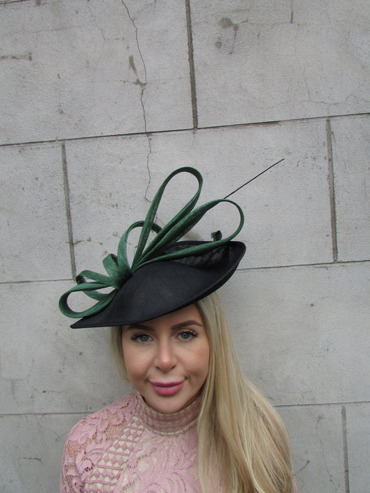 Large Black & Dark Green Teardrop Hatinator