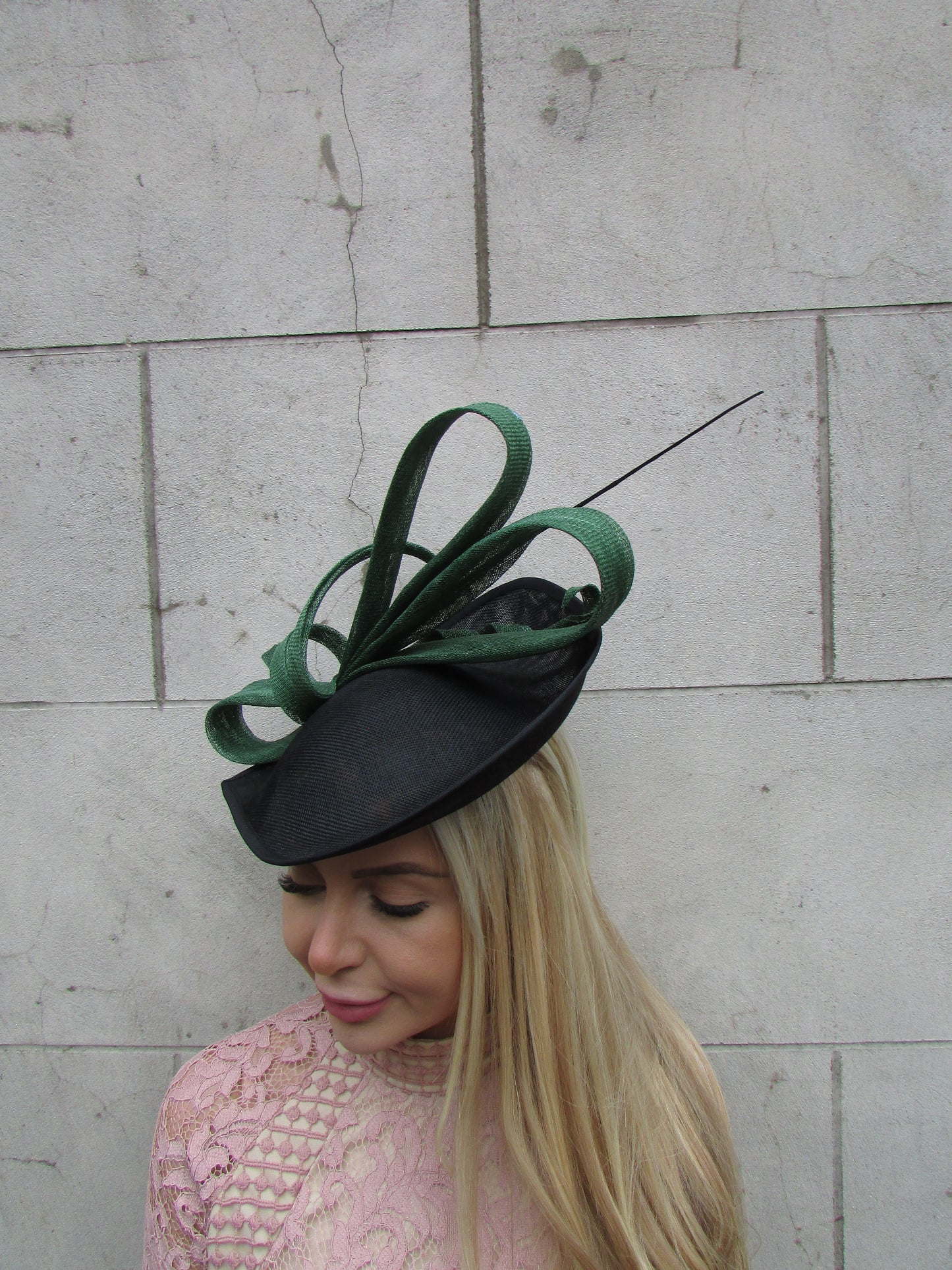 Large Black & Dark Green Teardrop Hatinator