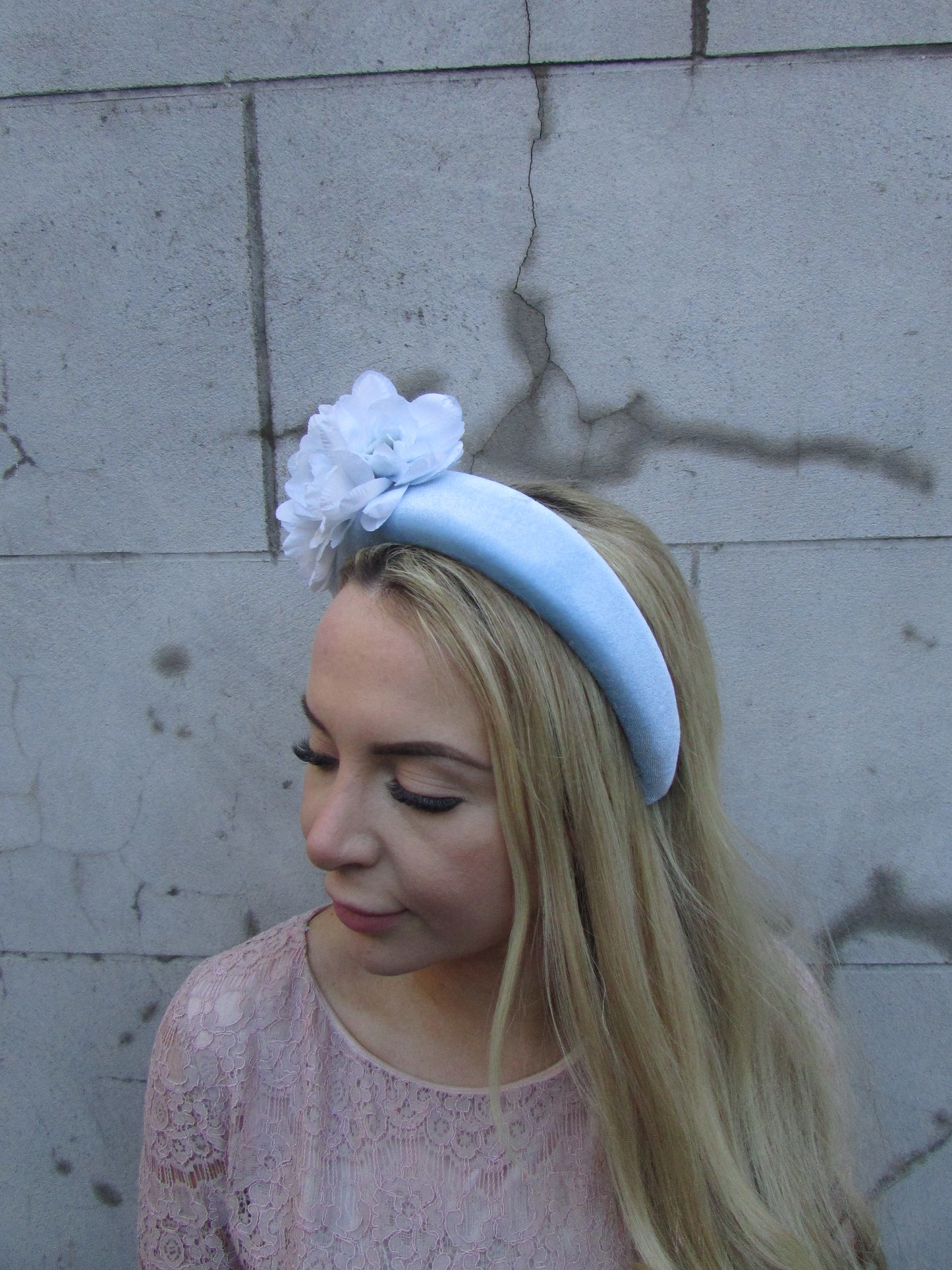 Pale Blue Rose Flower Headpiece