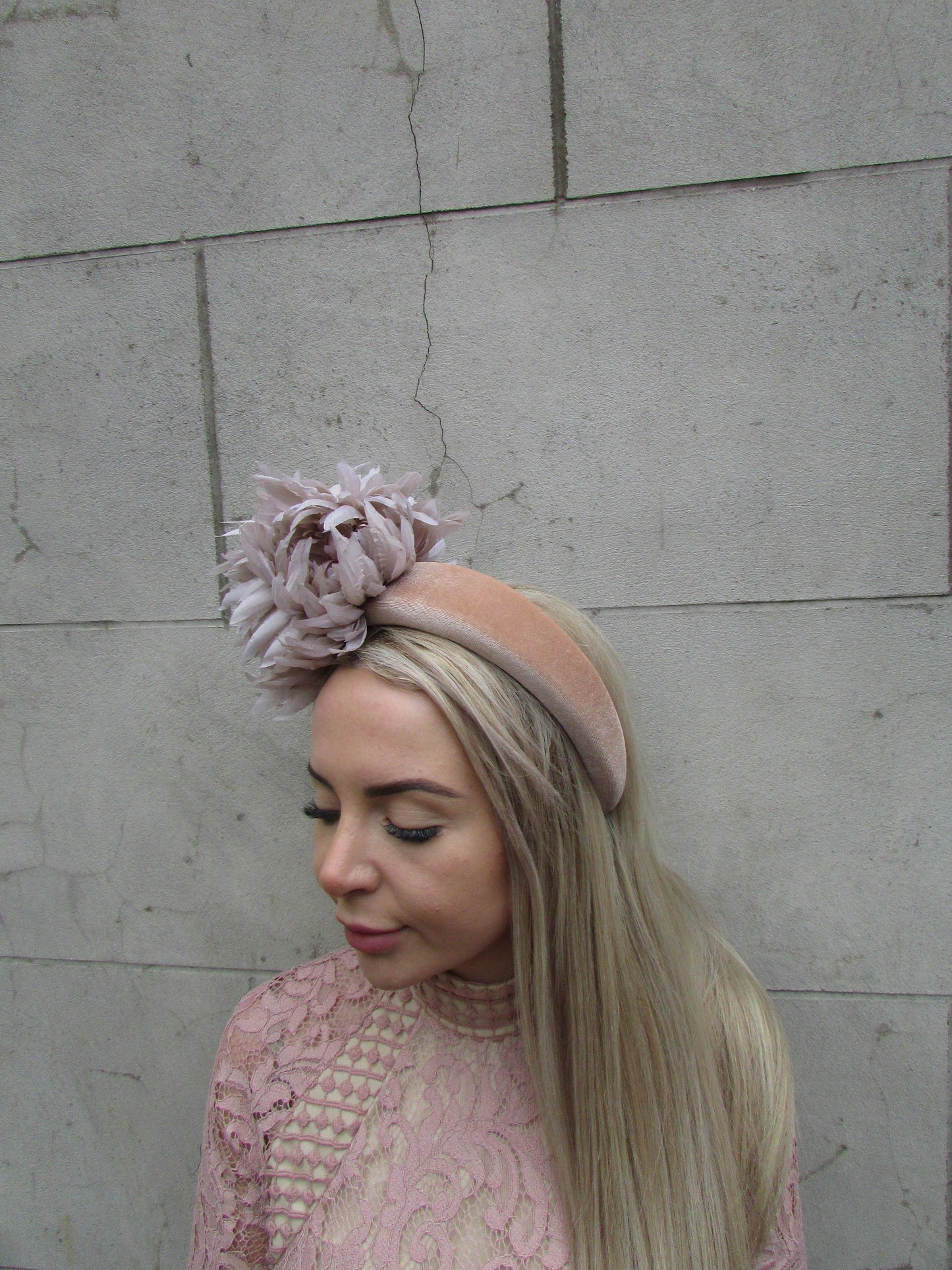 Nude Beige Flower Fascinator Headband