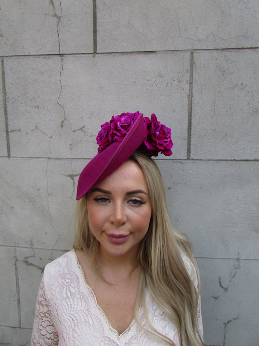 Large Magenta Rose Disc Hatinator