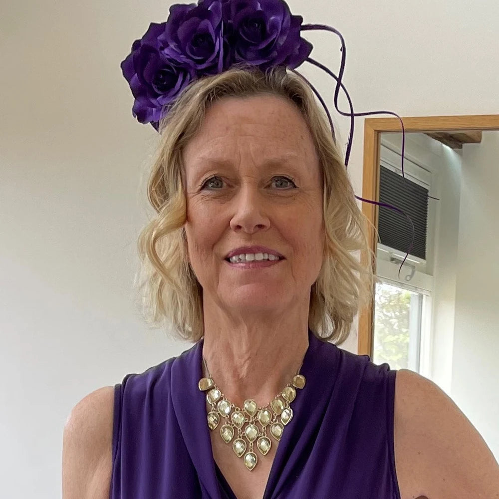 Purple Rose Flower Headpiece
