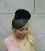 Black Rose Flower Disc Hat