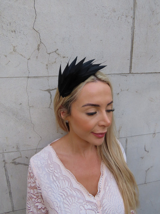 Black Statement Feather Headpiece