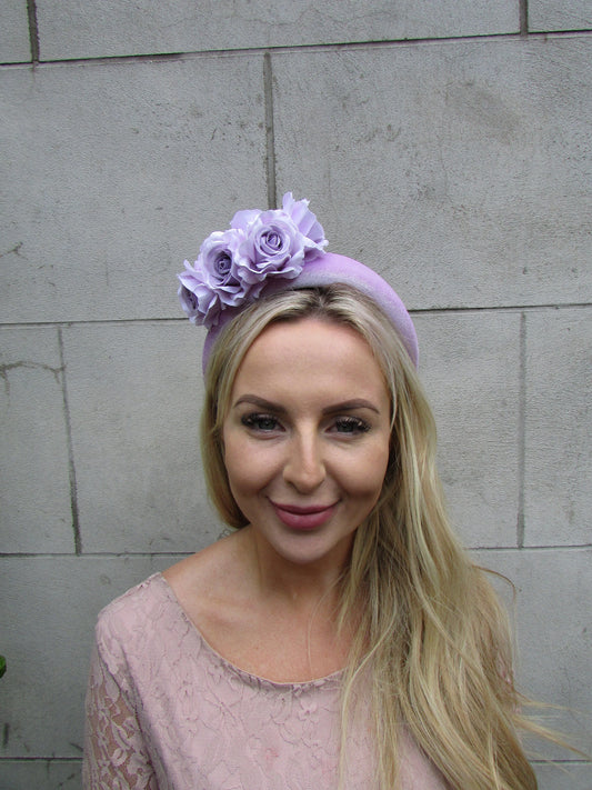 Lilac Rose Velvet Fascinator