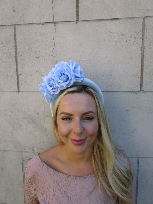 Light Blue Rose Floral Headpiece