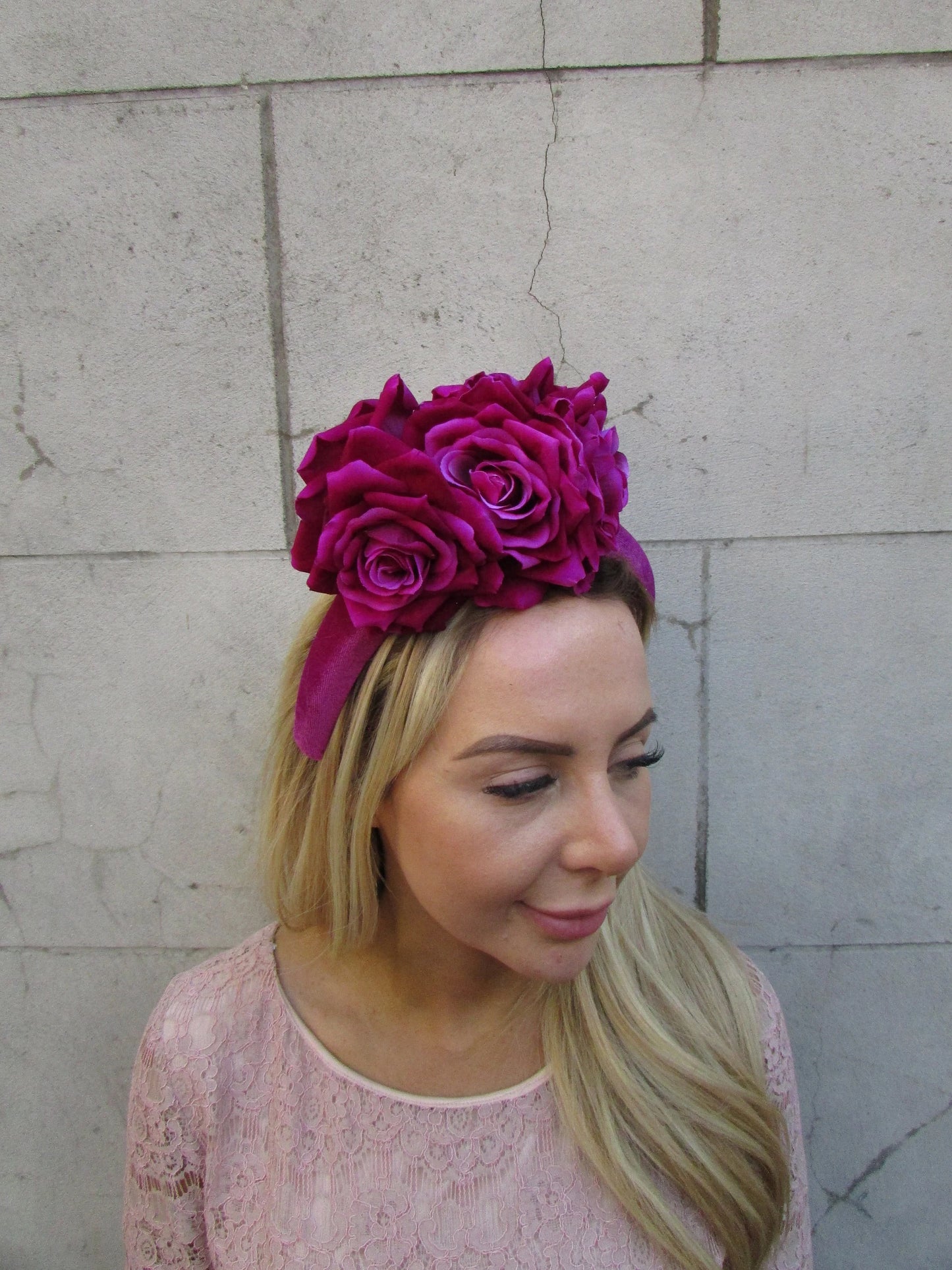 Magenta Rose Fascinator