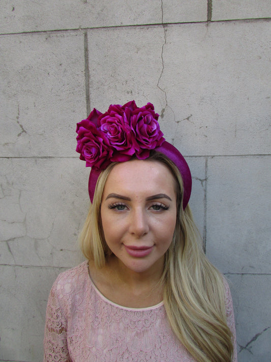 Magenta Rose Fascinator