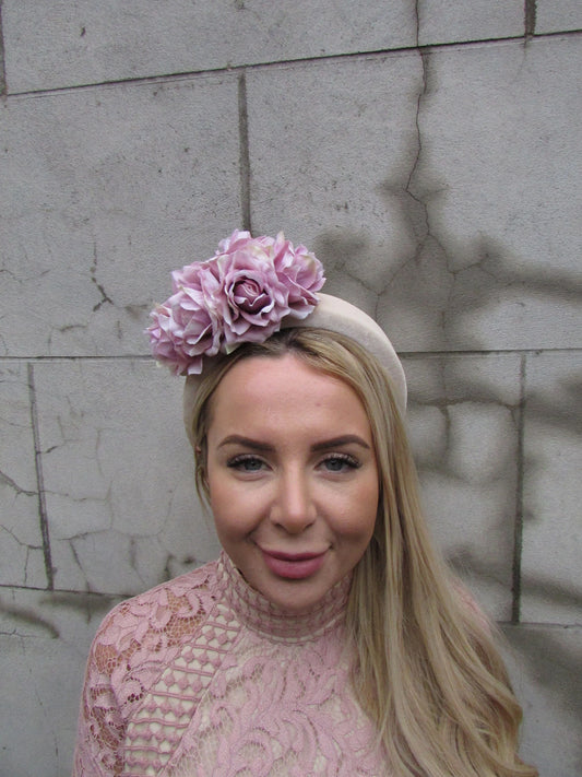 Mauve & Cream Flower Headpiece