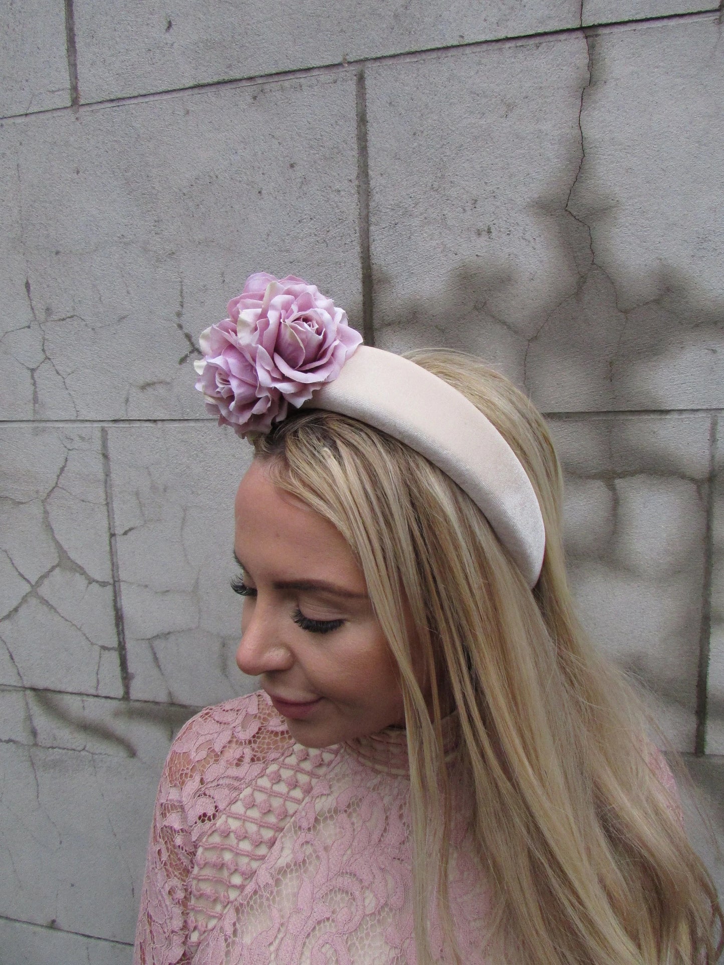 Mauve & Cream Flower Headpiece