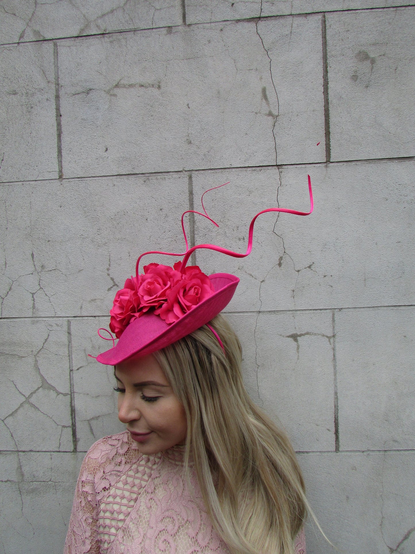 Large Hot Pink Flower Teardrop Hatinator