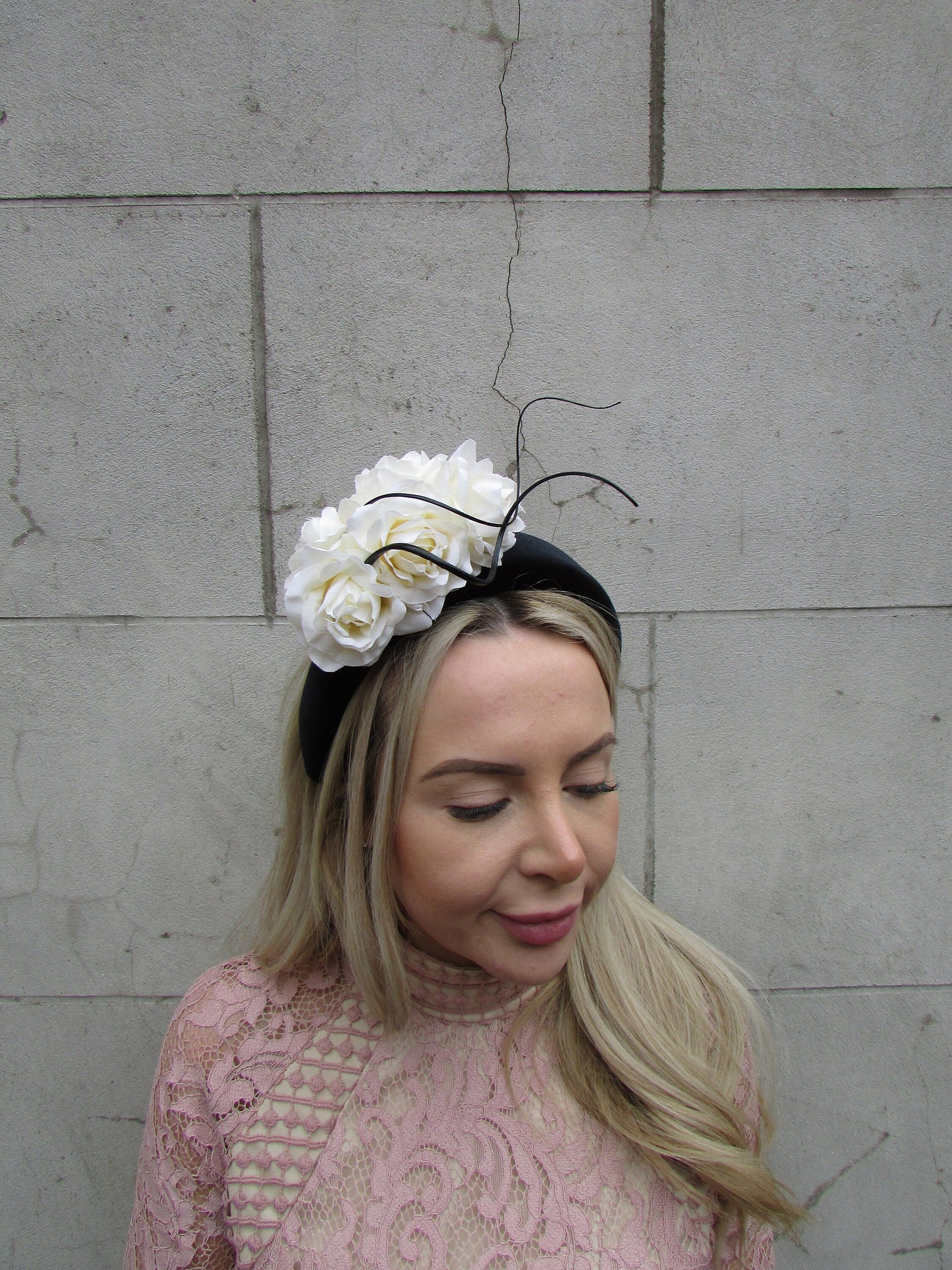 Black & Cream Statement Flower Headpiece