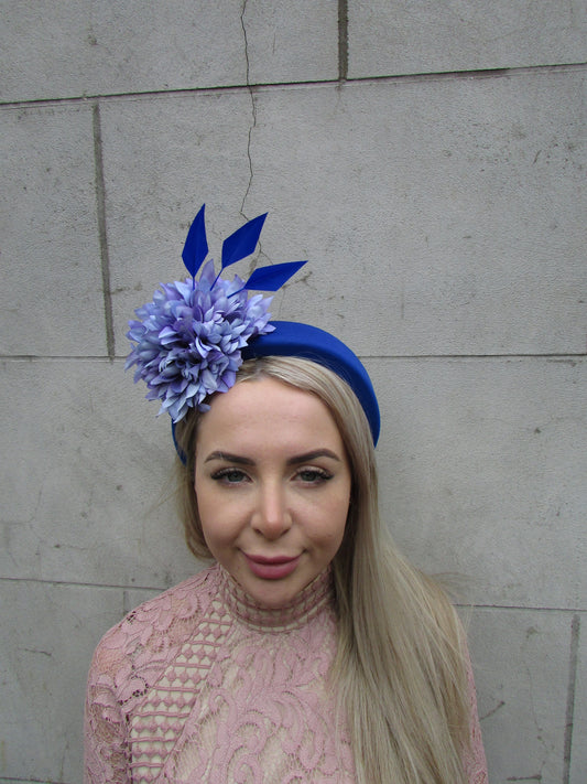 Royal Blue & Periwinkle Flower Fascinator