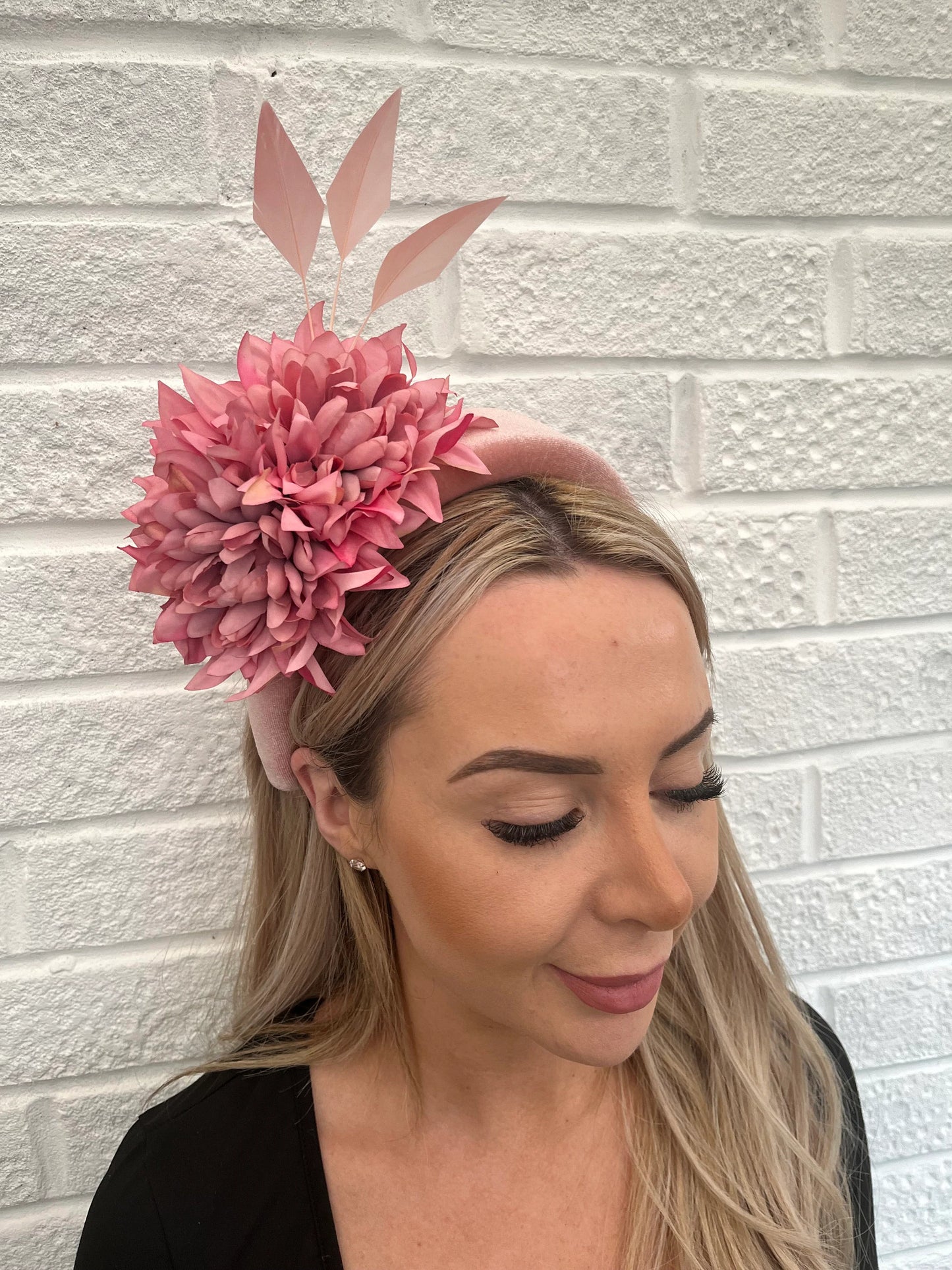 Dusky Pink Flower Fascinator