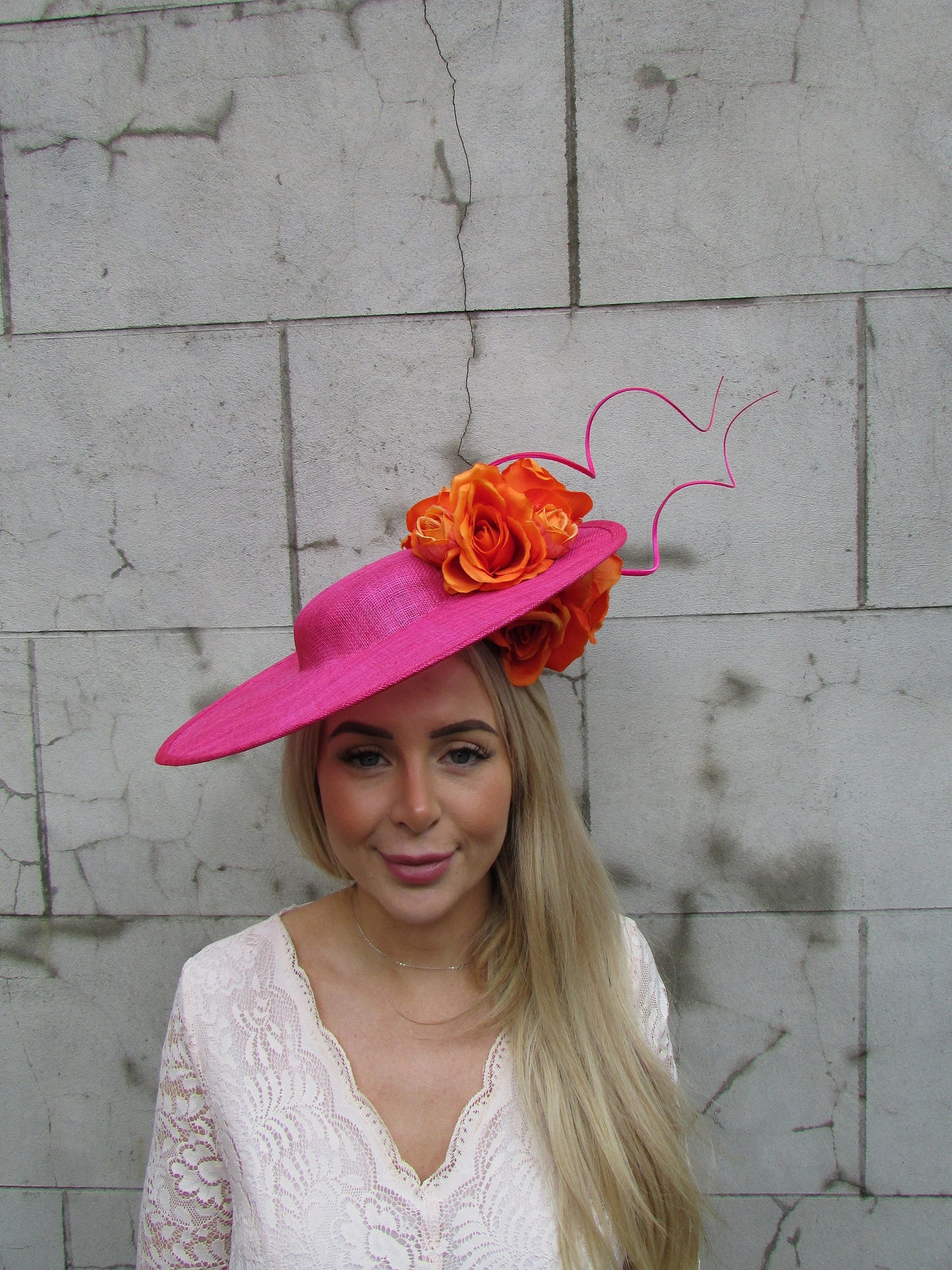 Orange & Pink Large Statement Hat