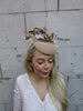 Beige Pheasant Feather Pillbox Veil Hat