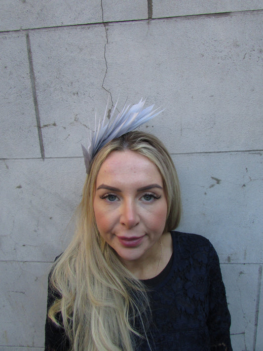 Light Grey Feather Fascinator u12511