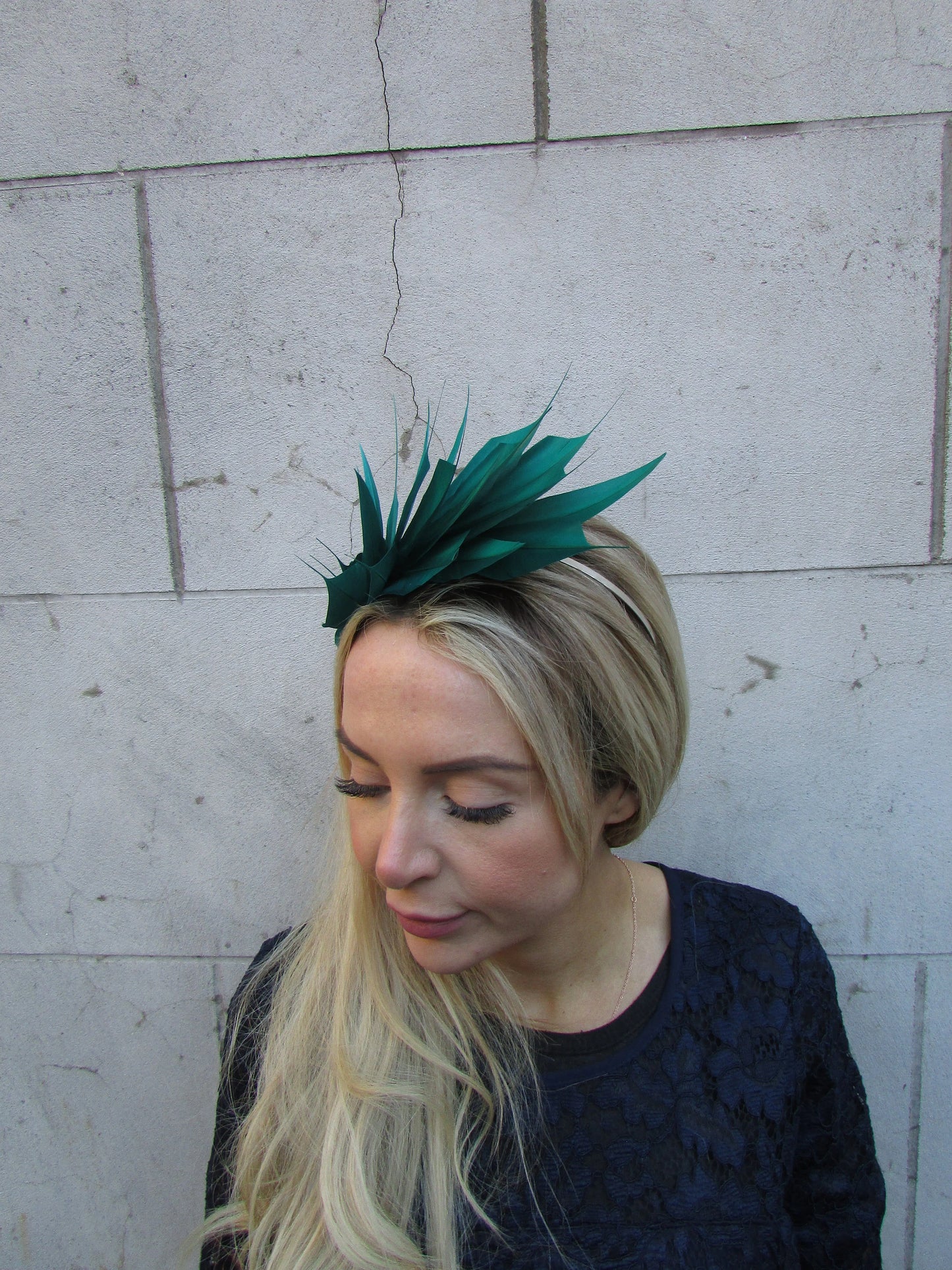 Jade Green Feather Fascinator