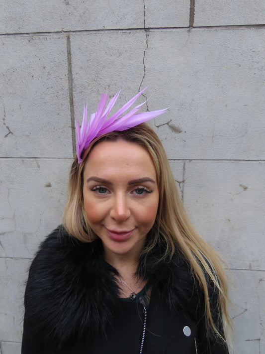 Lilac Feather Fascinator