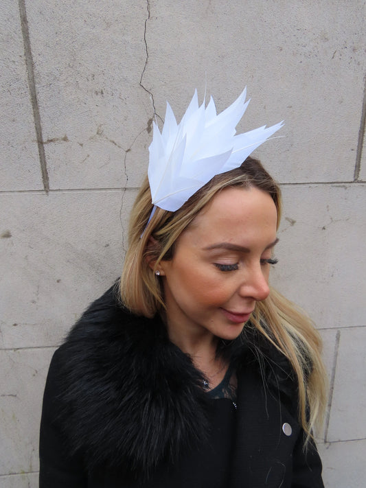 White Feather Fascinator u11401
