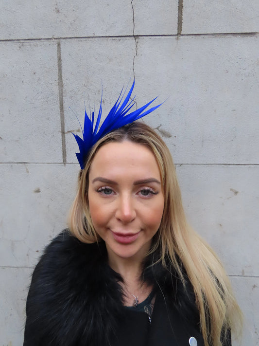 Royal Blue Feather Fascinator u11401