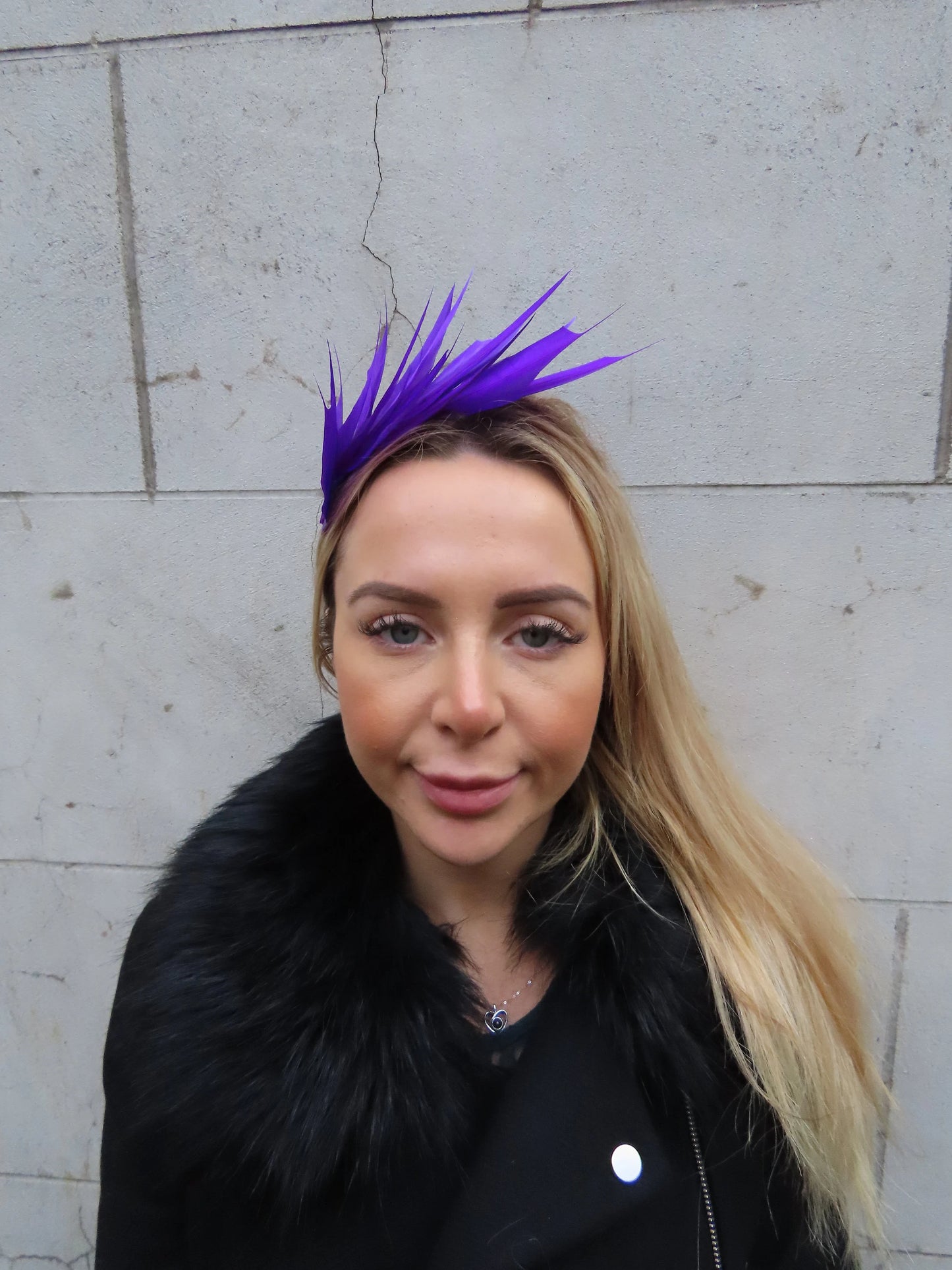 Purple Feather Fascinator