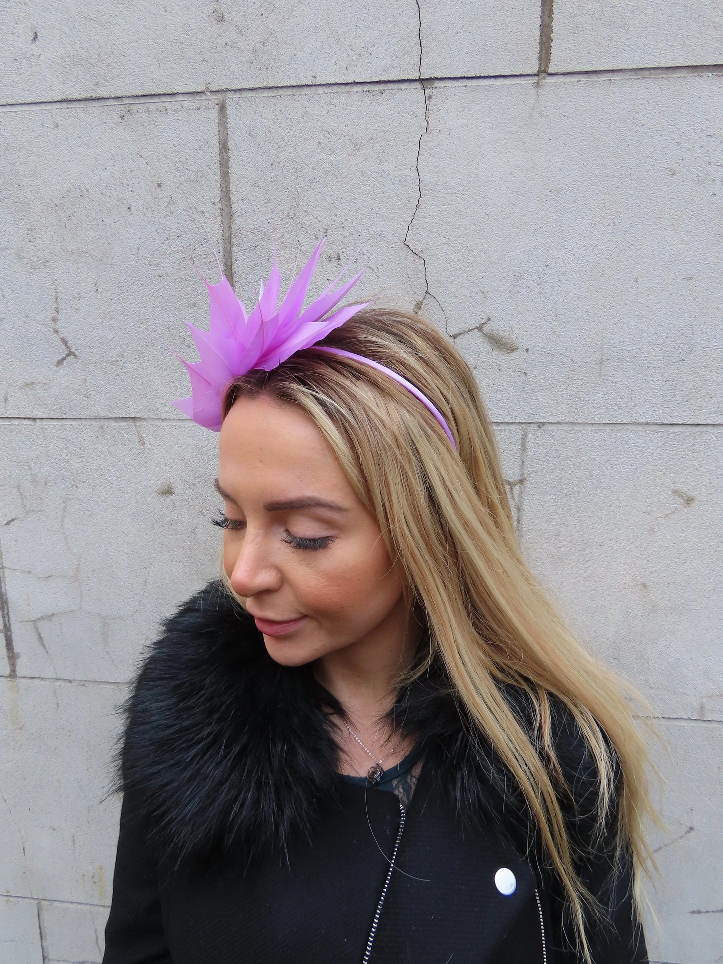 Lilac Feather Fascinator