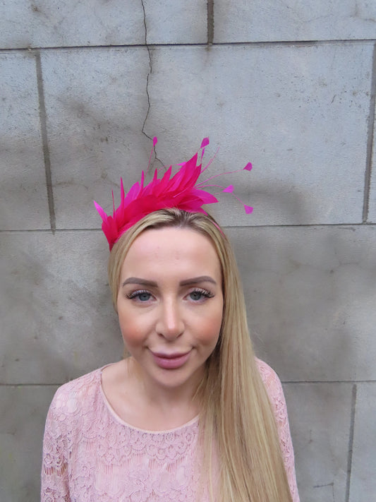 Hot Pink Feather Headpiece