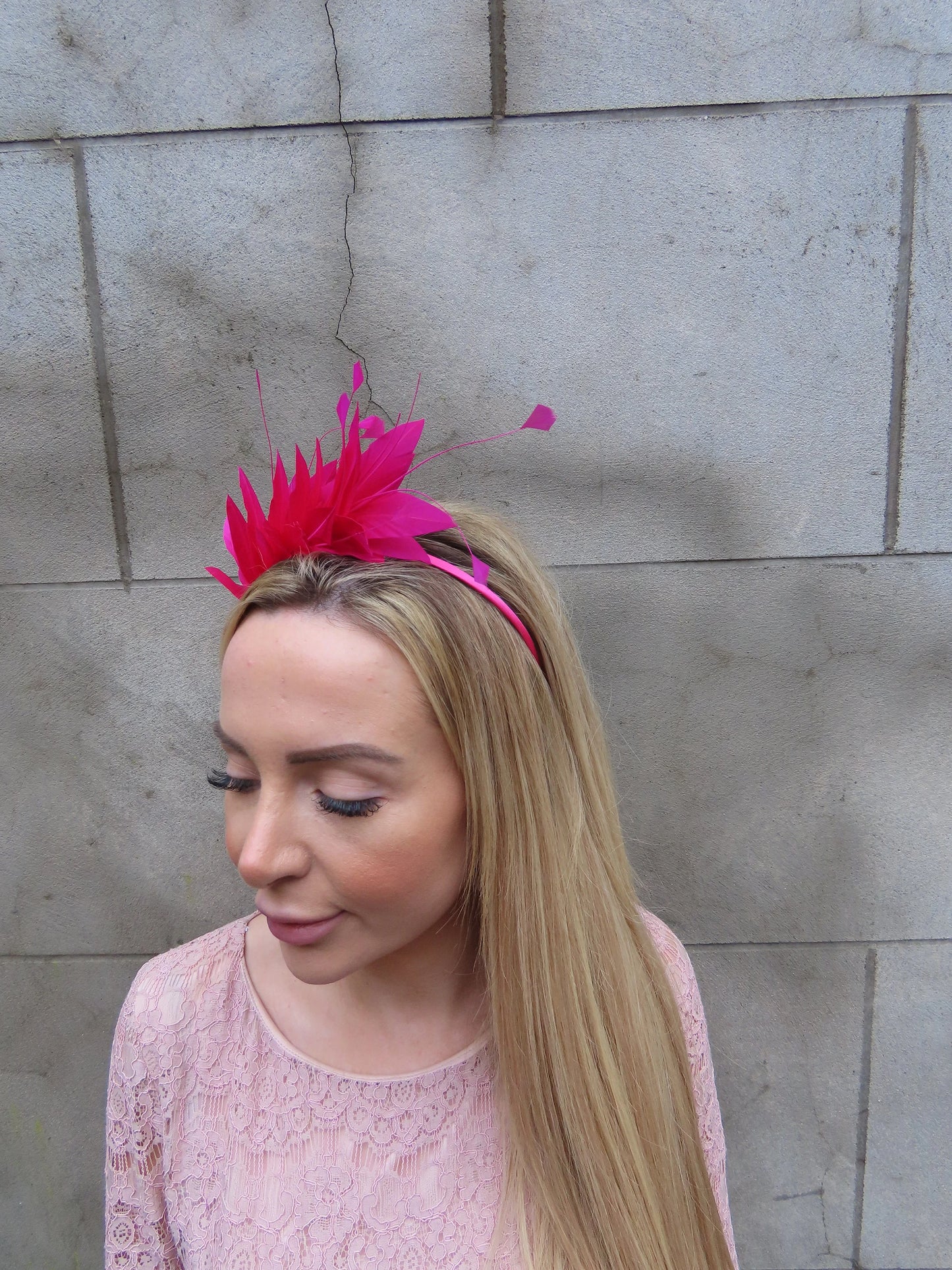 Hot Pink Feather Headpiece