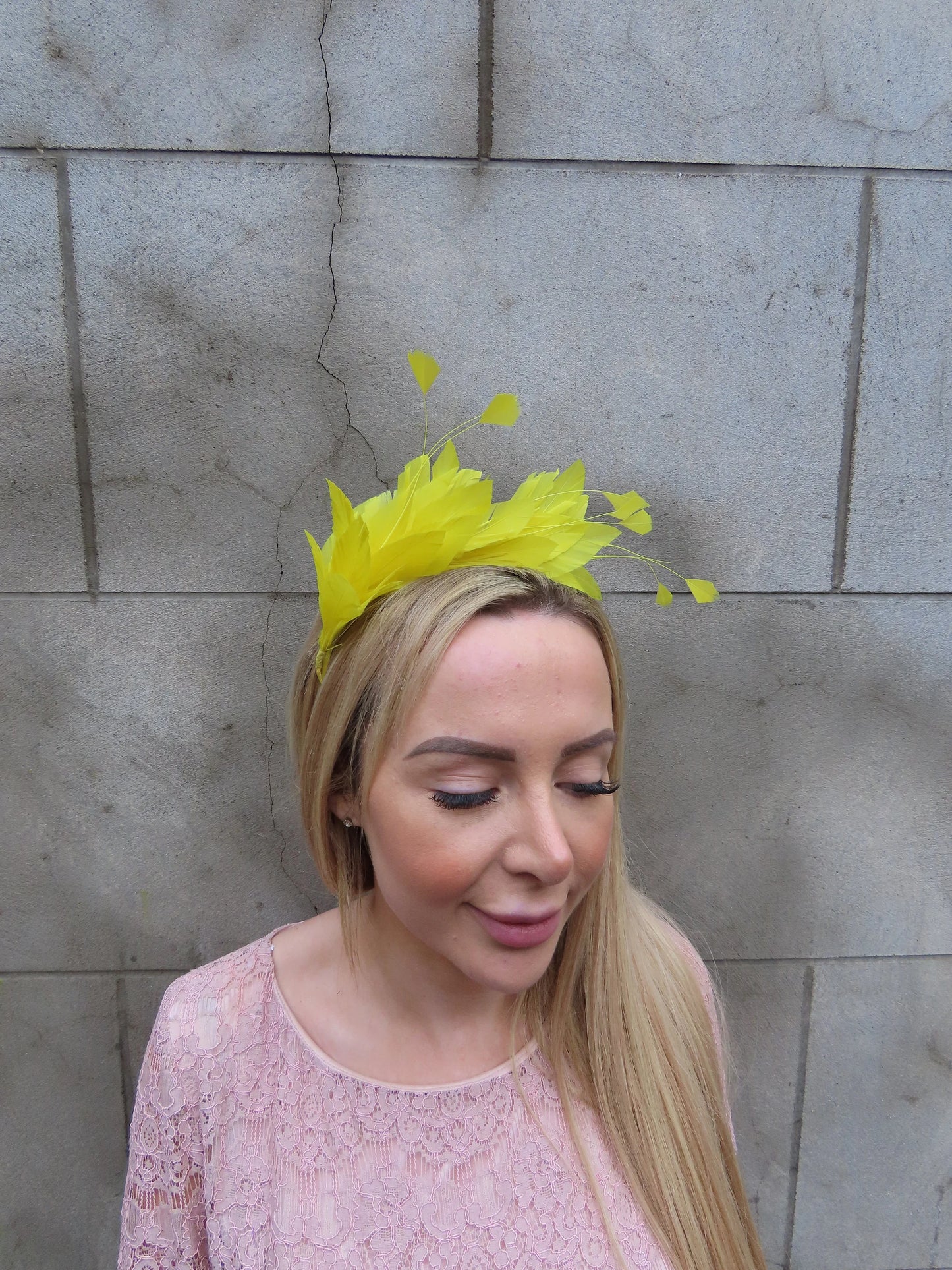 Yellow Feather Fascinator u11002