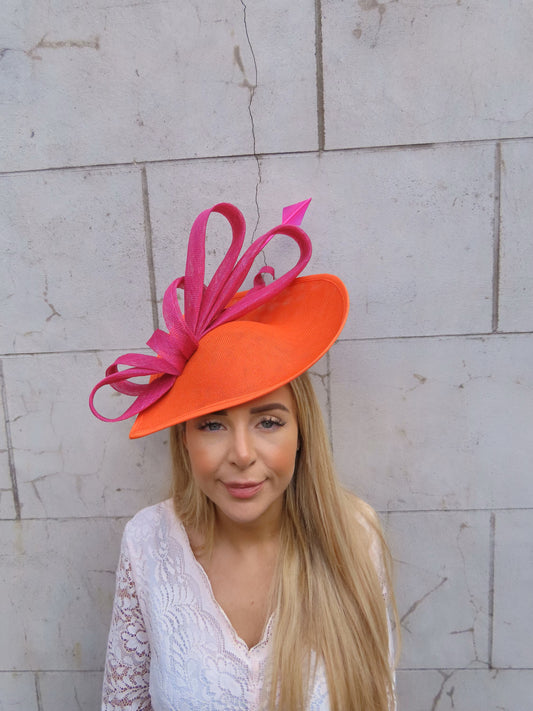 Large Orange & Magenta Teardrop Hatinator